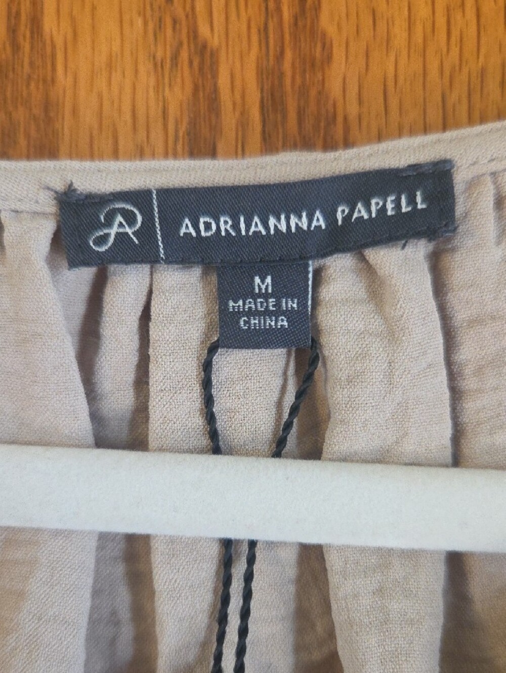Adrianna Papell Cream Eyelet-Trim Tie-Front Blouse - Picture 2 of 4